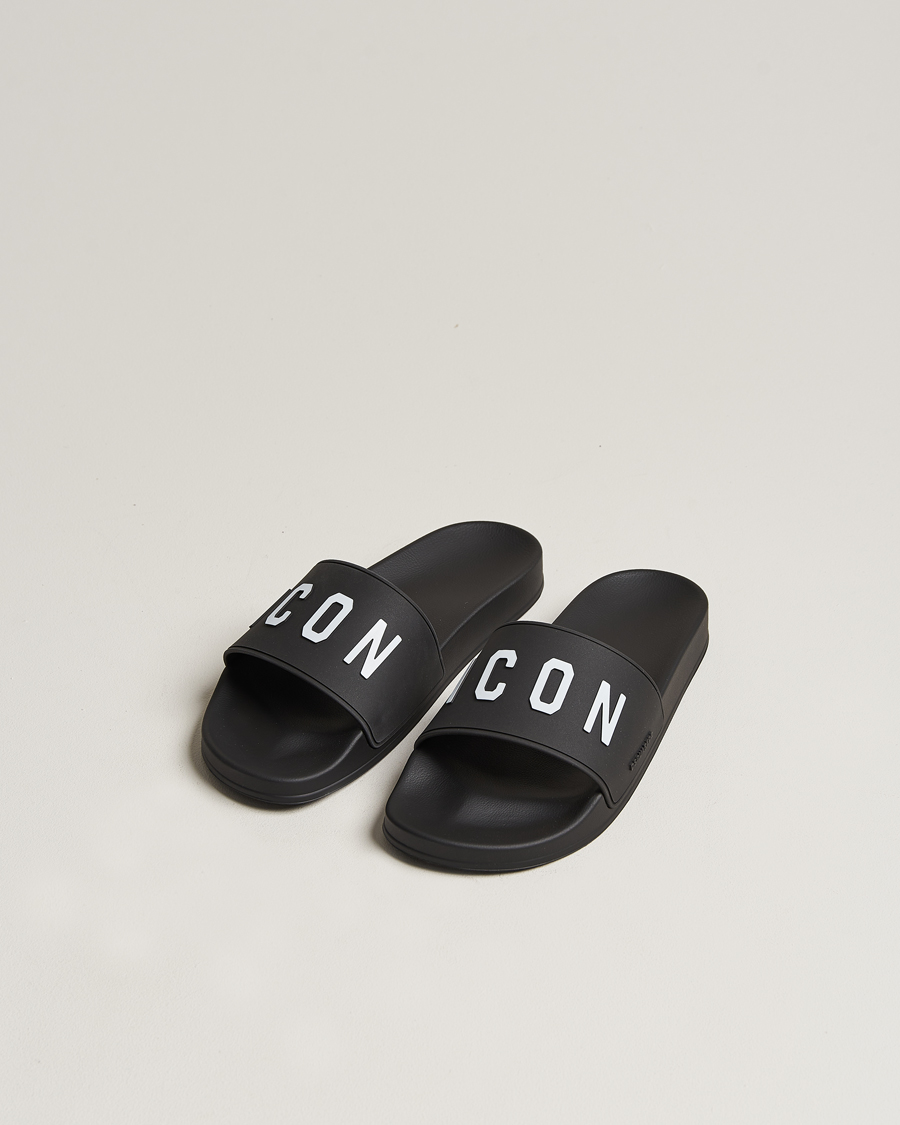 Men | Dsquared2 Be Icon Slides Black | Dsquared2 | Be Icon Slides Black