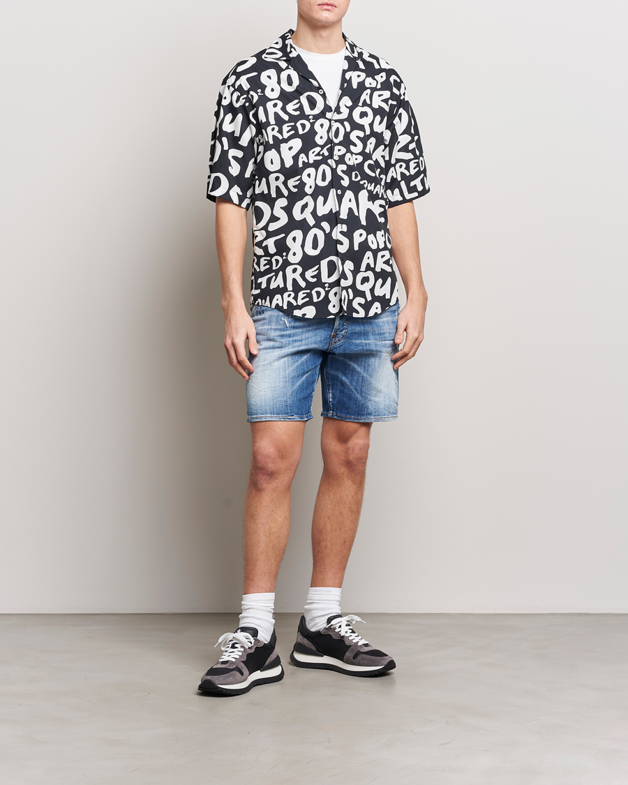 Men | Shirts | Dsquared2 | Pop 80's Bowling Shirt Black