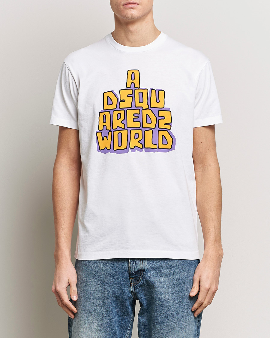Men | Short Sleeve T-shirts | Dsquared2 | Cool Fit Logo Crew Neck T-Shirt White