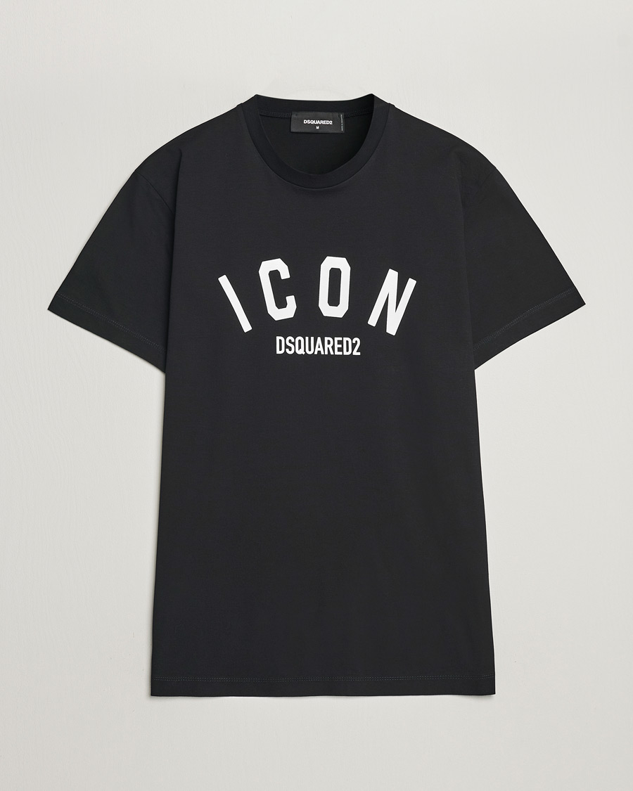 Men | T-Shirts | Dsquared2 | Cool Fit Be Icon Crew Neck T-Shirt Black