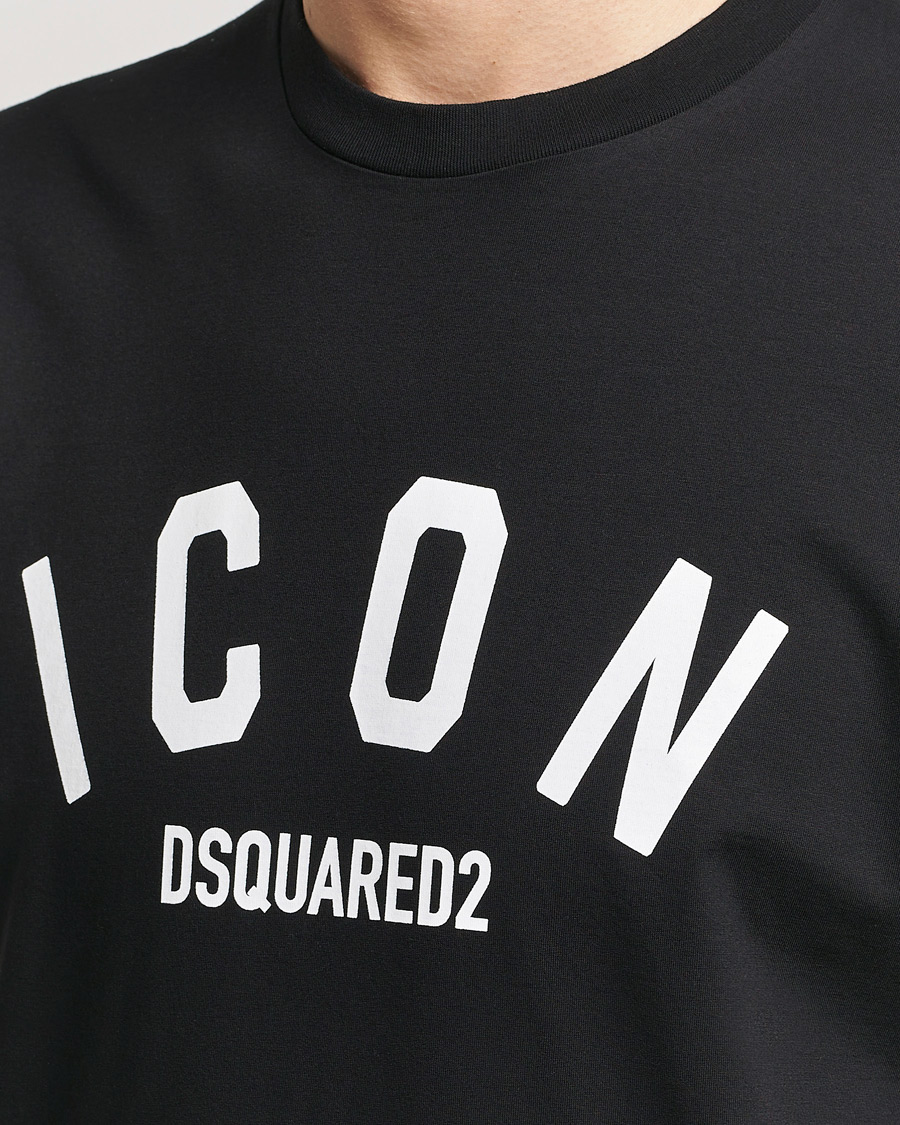 Men | T-Shirts | Dsquared2 | Cool Fit Be Icon Crew Neck T-Shirt Black