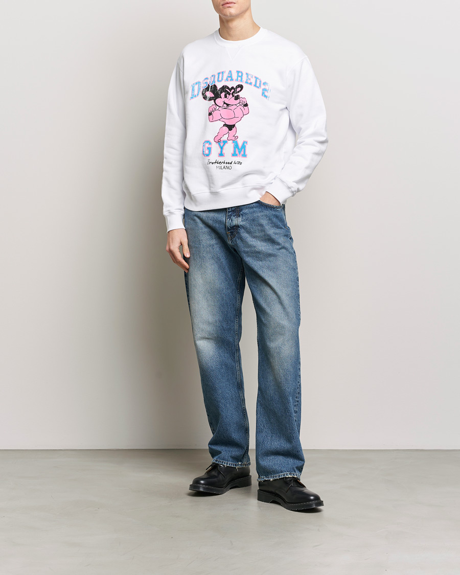Men | Sweaters & Knitwear | Dsquared2 | Cool Fit Crew Neck Sweatshirt White