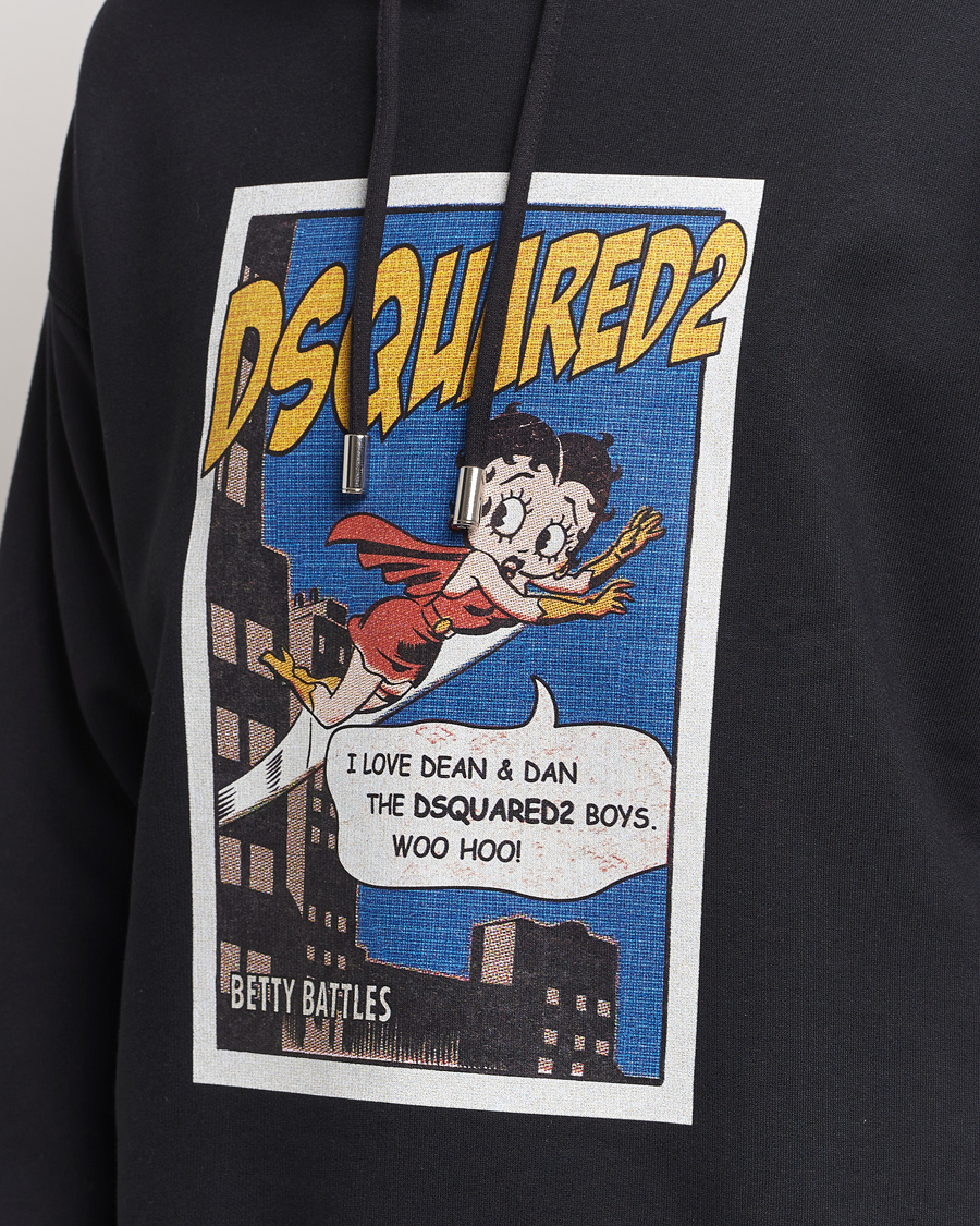 Dsquared2 Regular Fit Betty Boop Hoodie Black at CareOfCarl.com