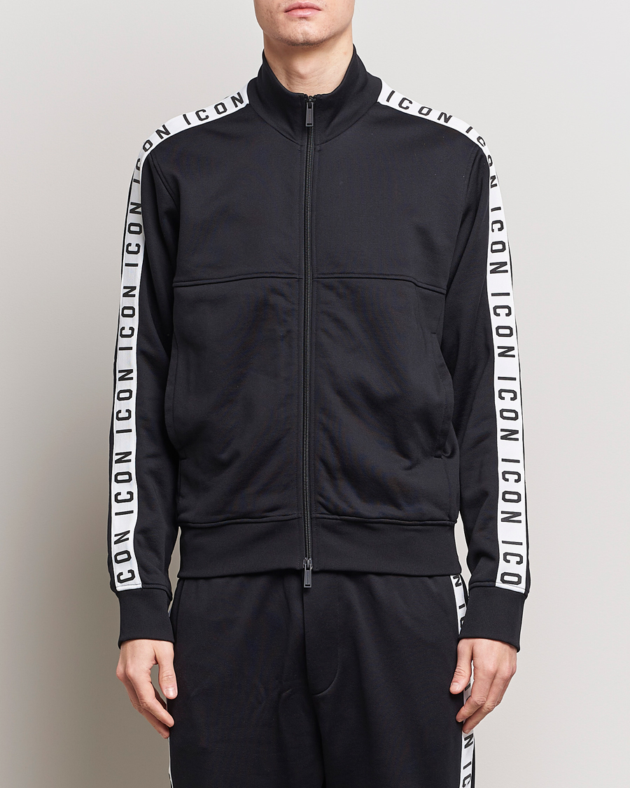 Men | Sweaters & Knitwear | Dsquared2 | Dean Sport Full Zip Track Jacket Black