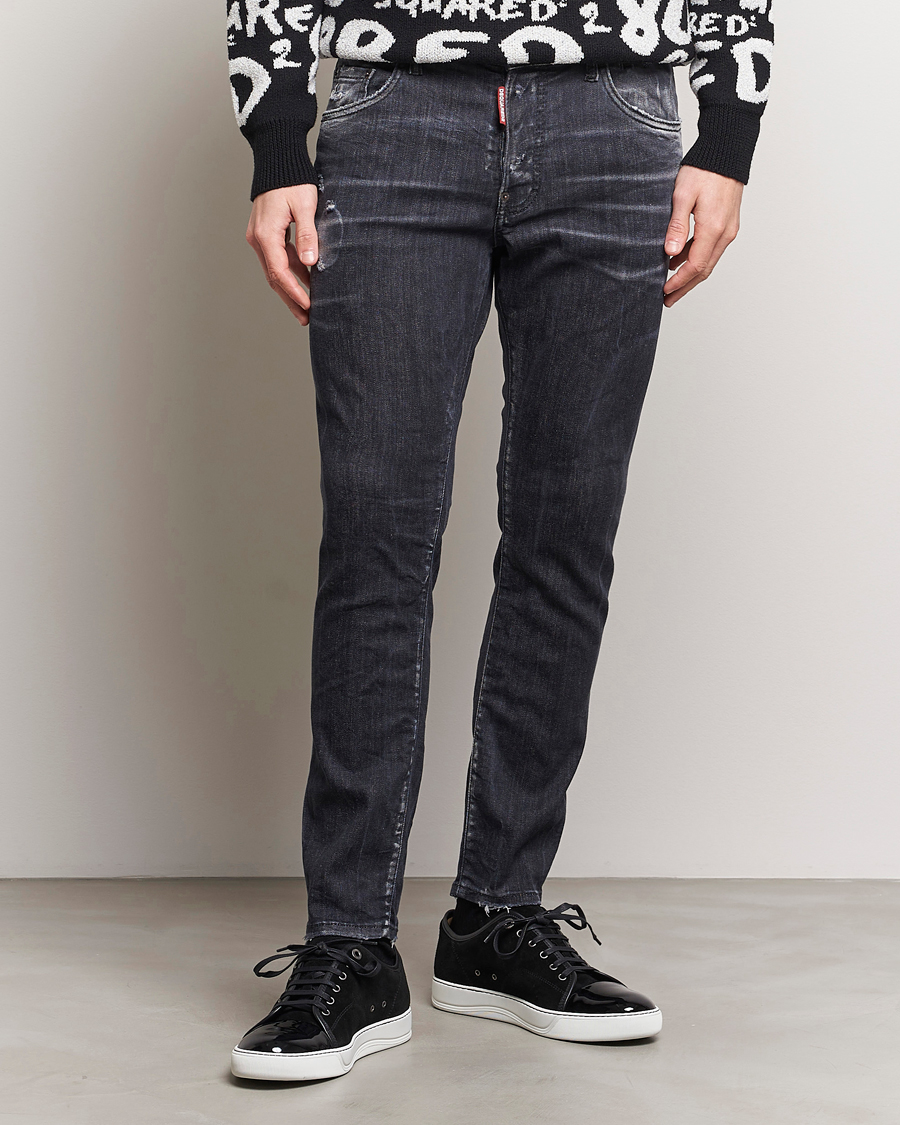 Men | Jeans | Dsquared2 | Skater Jeans Washed Black