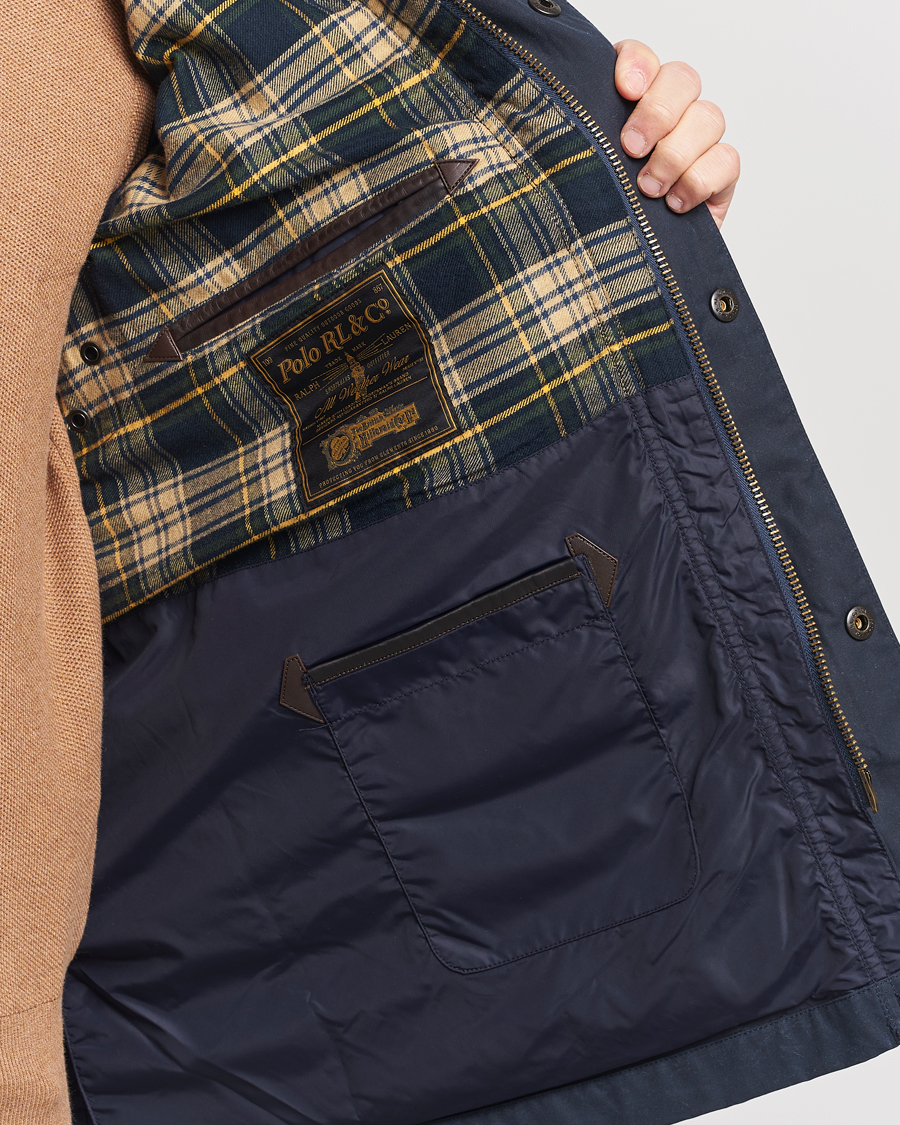 Men | Coats & Jackets | Polo Ralph Lauren | Waxed Cotton Field Jacket Navy