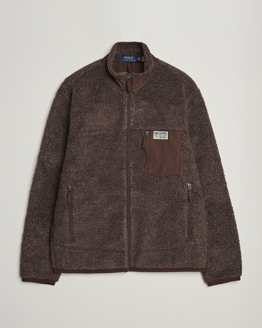 Men | Coats & Jackets | Polo Ralph Lauren | Hi-Pile Fleece Full-Zip Jacket Dark Beech