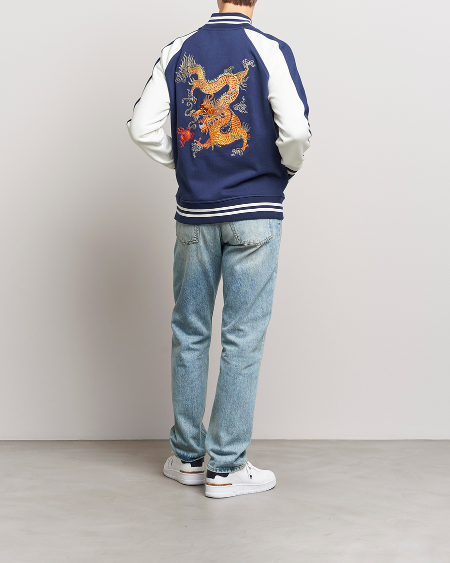 Men | Coats & Jackets | Polo Ralph Lauren | Lunar New Year Fleece Bomber Jacket Dark Cobalt/Nevis