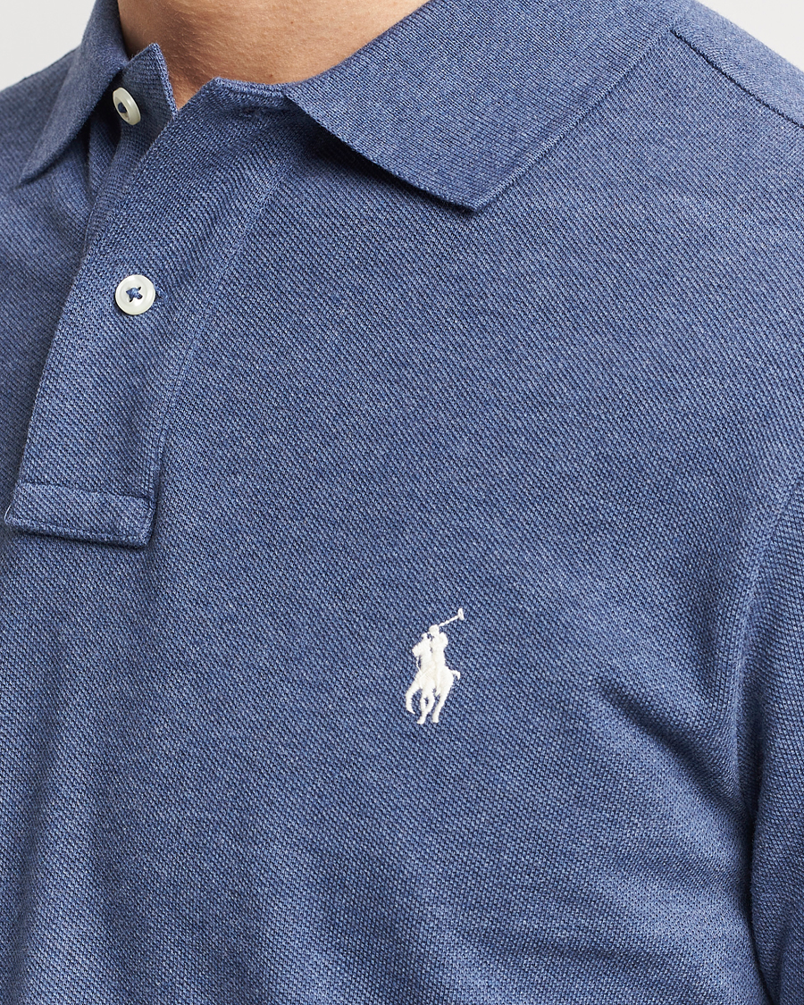 Men | Sweaters & Knitwear | Polo Ralph Lauren | Custom Slim Fit Long Sleeve Polo Navy Heather 