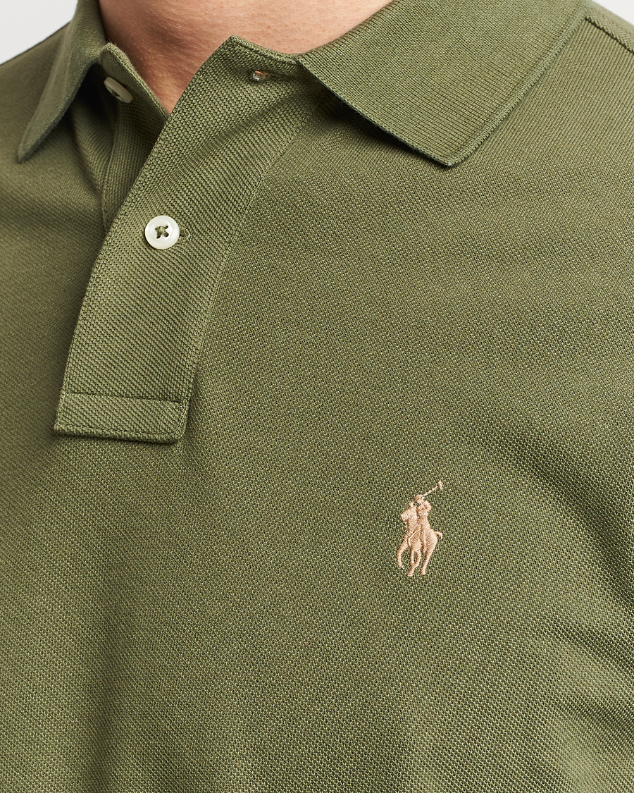 Men | Sweaters & Knitwear | Polo Ralph Lauren | Custom Slim Fit Long Sleeve Polo Dark Sage