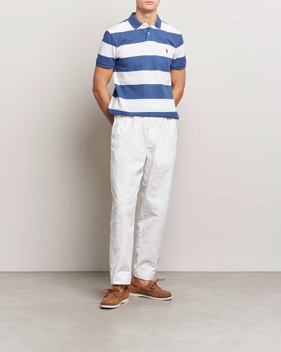 Polo Ralph Lauren Barstriped Polo Blue/White at CareOfCarl.com