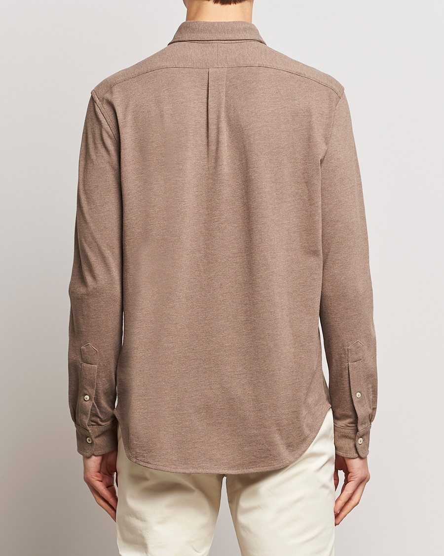 Men | Shirts | Polo Ralph Lauren | Slim Fit Featherweight Mesh Shirt Dark Taupe Heather