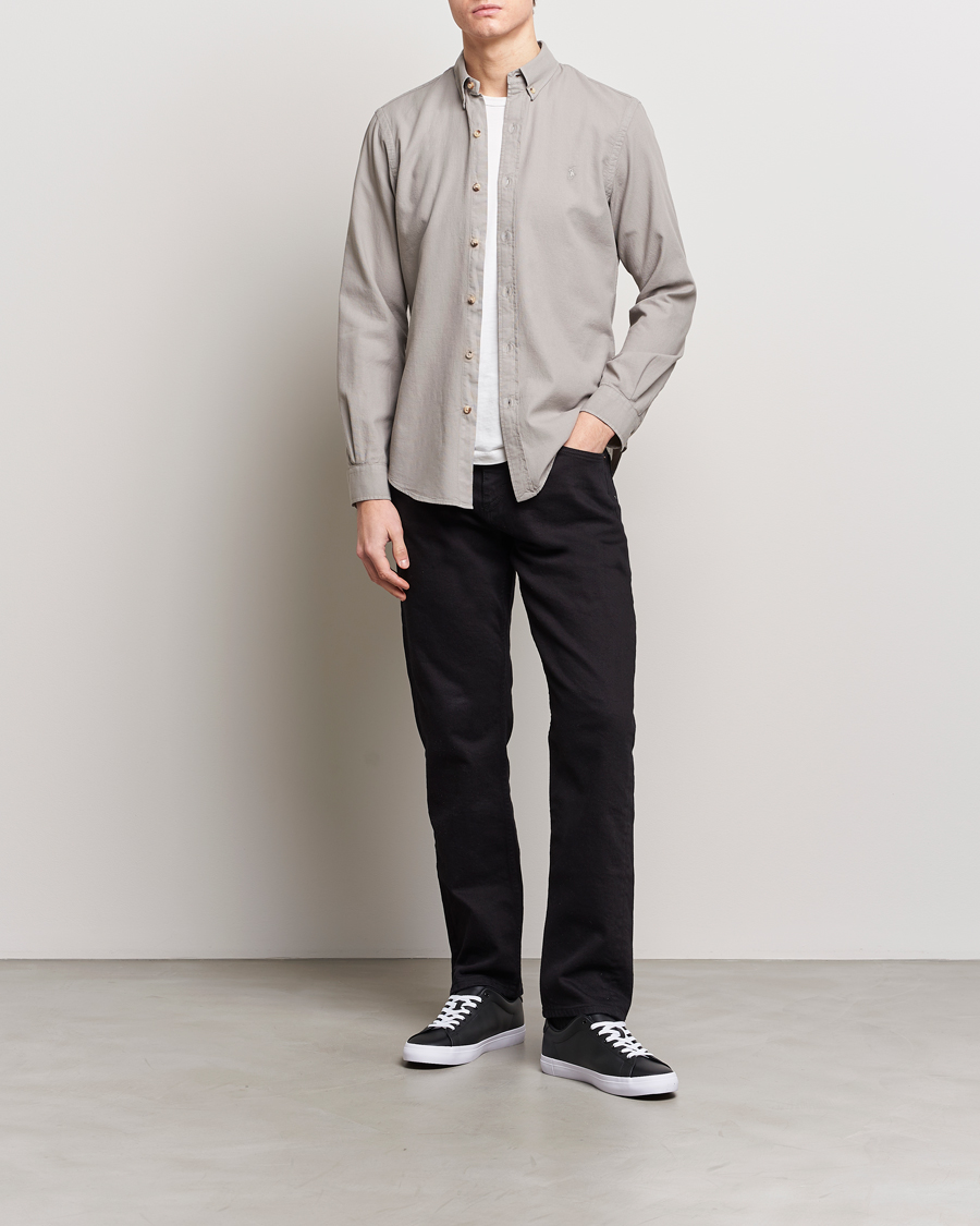 Men | Shirts | Polo Ralph Lauren | Slim Fit Cotton Textured Shirt Grey Fog