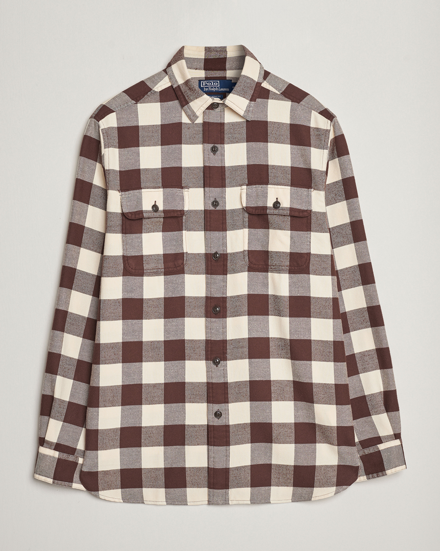 Men | Shirts | Polo Ralph Lauren | Ranch Checked Pocket Overshirt Cream/Brown