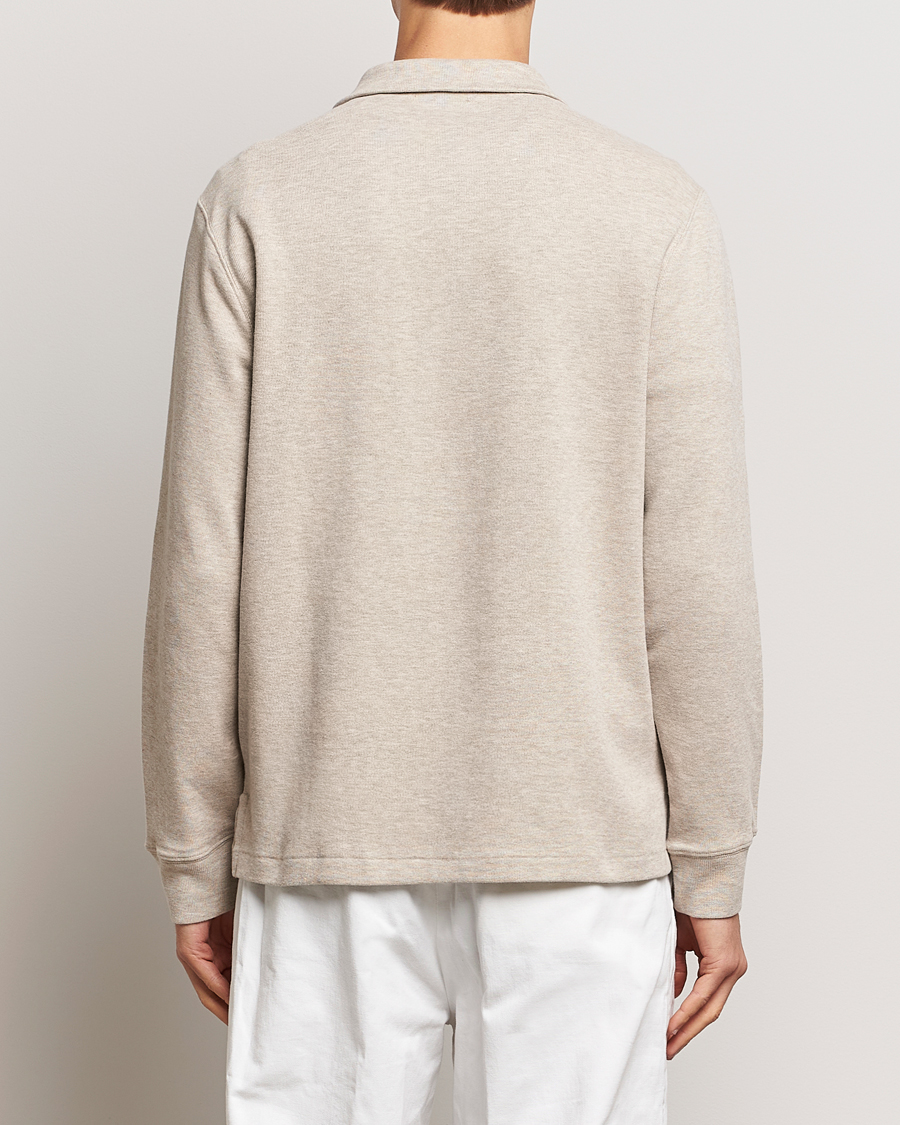 Men | Sweaters & Knitwear | Polo Ralph Lauren | Double Knit Jaquard Half Zip Sweater Beige Heather
