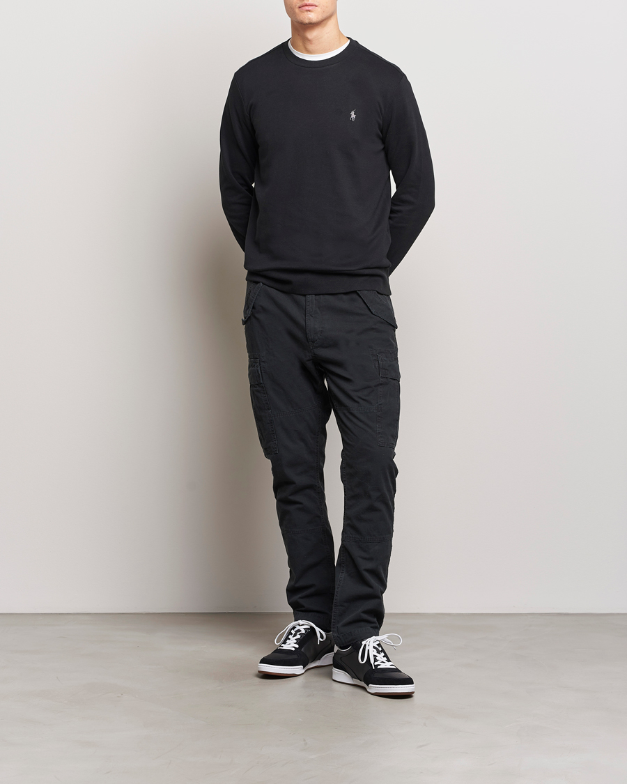 Men | Sweaters & Knitwear | Polo Ralph Lauren | Double Knitted Jersey Sweatshirt Black