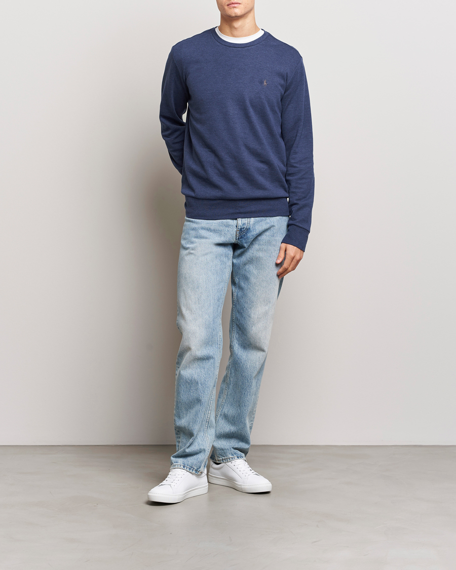 Men | Sweaters & Knitwear | Polo Ralph Lauren | Double Knitted Jersey Sweatshirt Navy Heather 