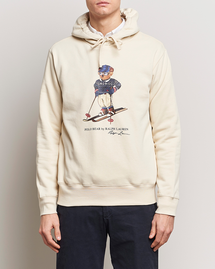 Men | Hooded Sweatshirts | Polo Ralph Lauren | Printed Bear Hoodie Cream