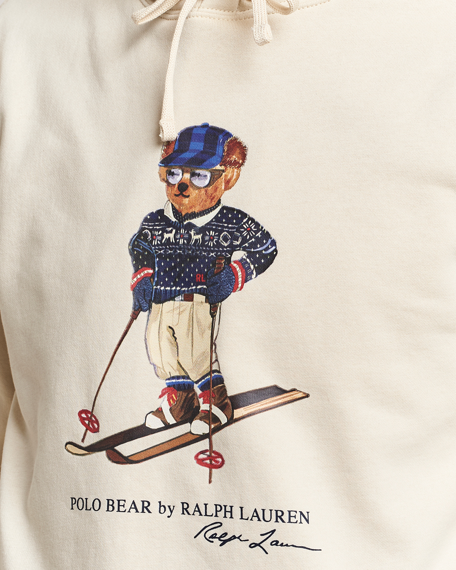 Men | Sweaters & Knitwear | Polo Ralph Lauren | Printed Bear Hoodie Cream