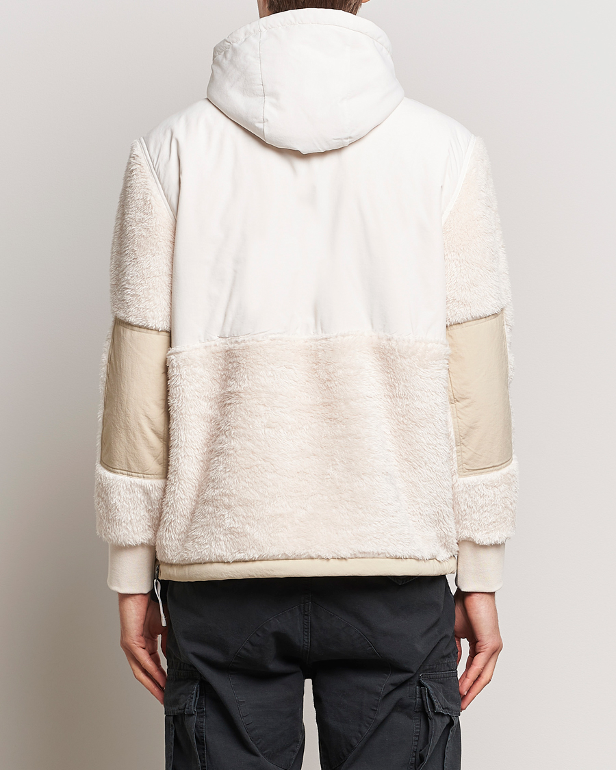 Men | Sweaters & Knitwear | Polo Ralph Lauren | Curly Sherpa/Nylon Half Zip Hoodie Cream Multi