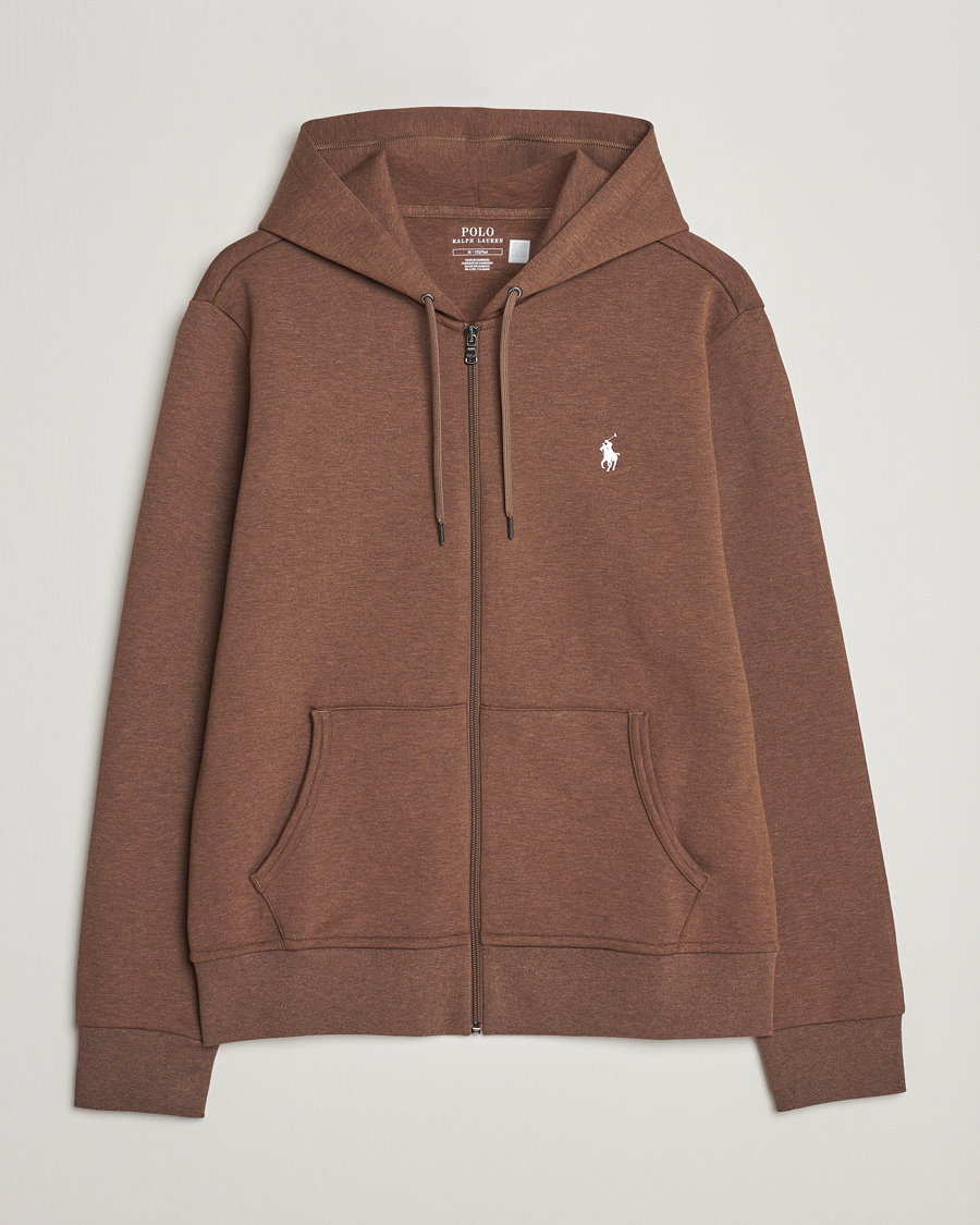Men | Sweaters & Knitwear | Polo Ralph Lauren | Double Knitted Full-Zip Hoodie Cedar Heather