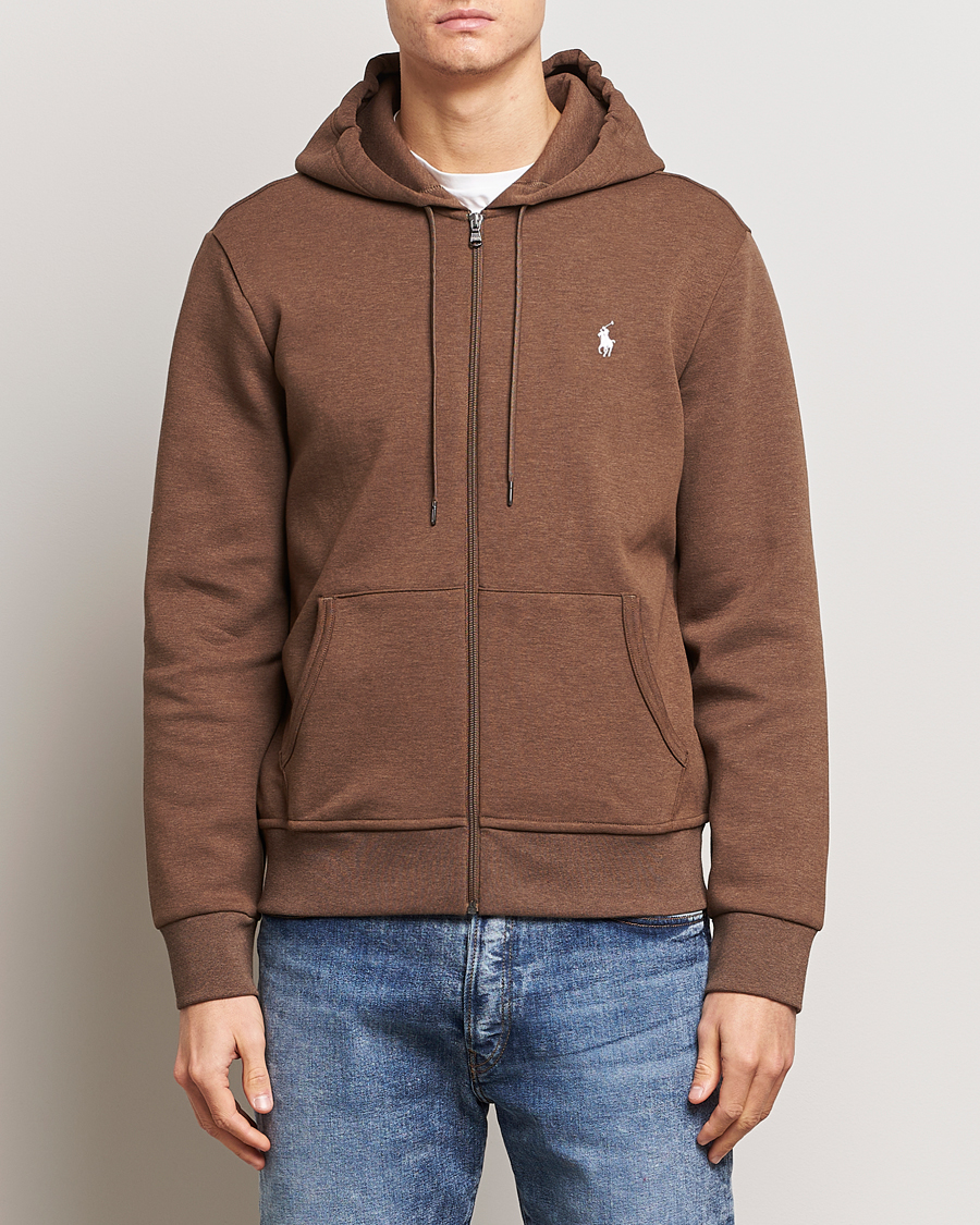 Men | Sweaters & Knitwear | Polo Ralph Lauren | Double Knitted Full-Zip Hoodie Cedar Heather