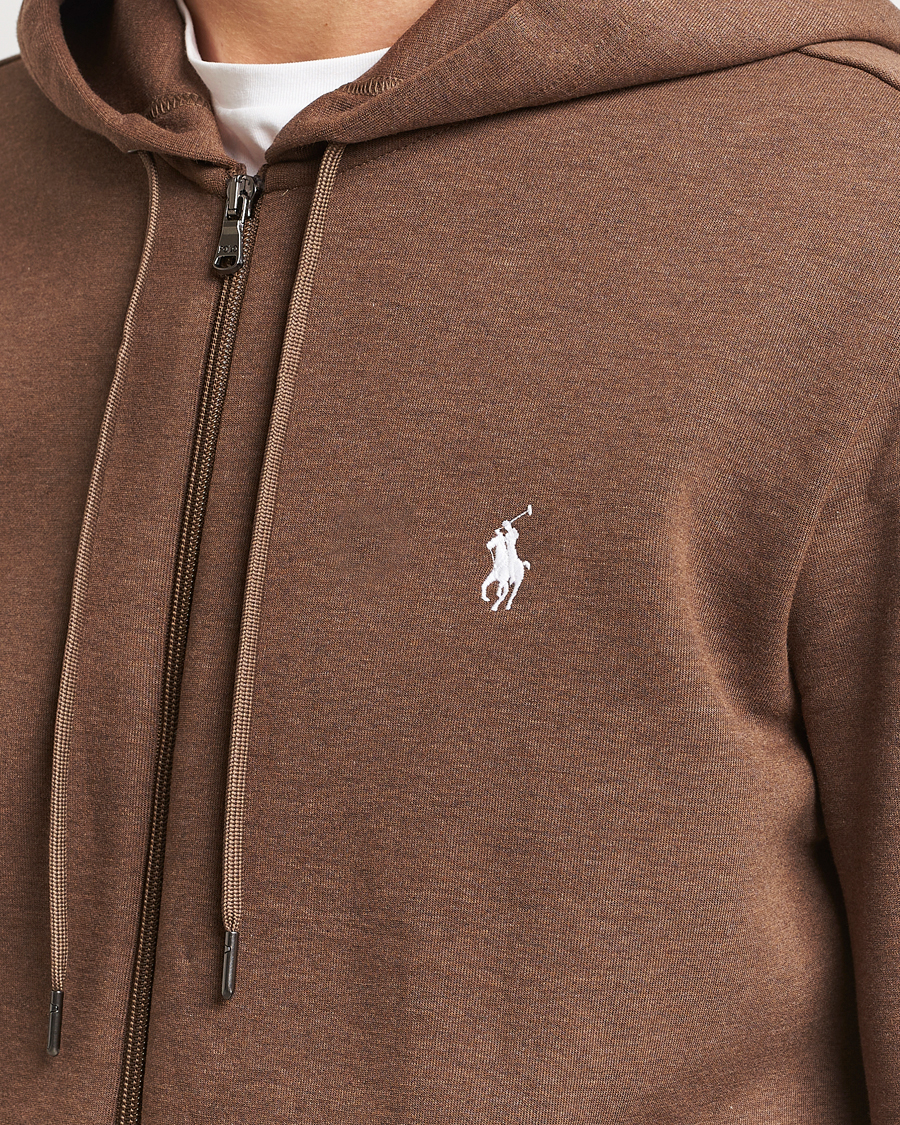 Men | Sweaters & Knitwear | Polo Ralph Lauren | Double Knitted Full-Zip Hoodie Cedar Heather