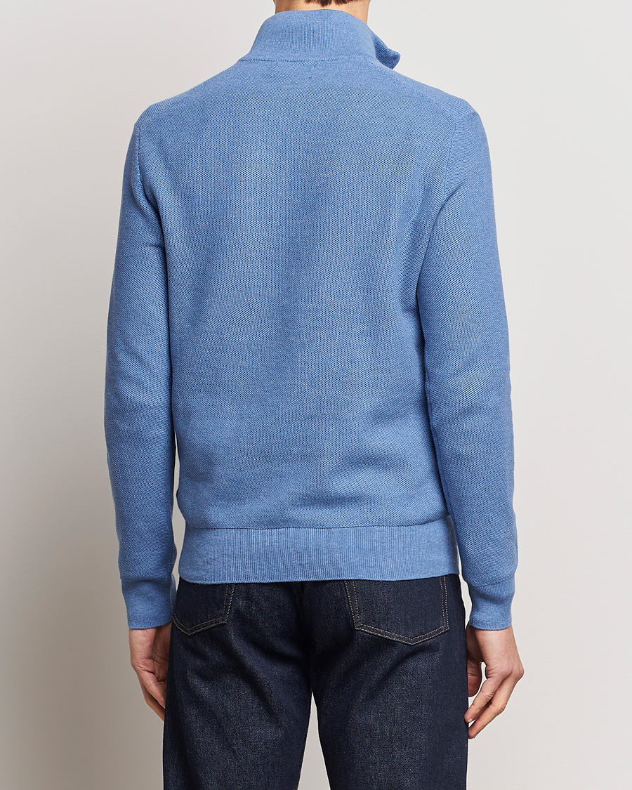 Men | Sweaters & Knitwear | Polo Ralph Lauren | Textured Half-Zip Blue Heather