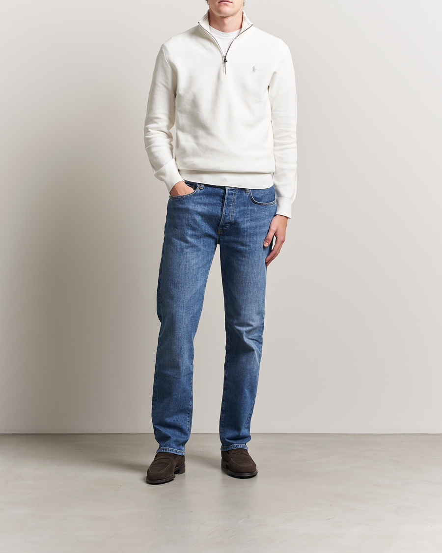 Men | Sweaters & Knitwear | Polo Ralph Lauren | Textured Half Zip Deckwash White