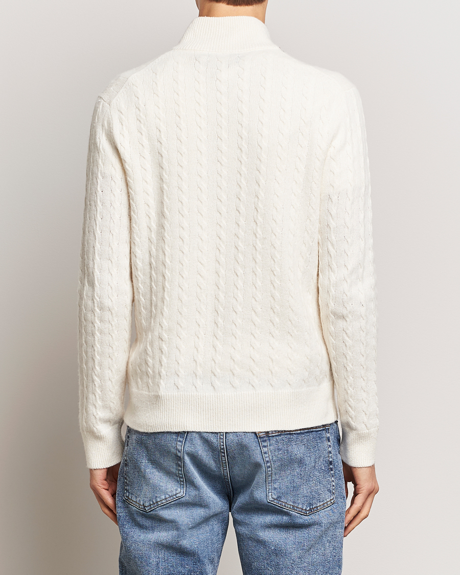 Men | Sweaters & Knitwear | Polo Ralph Lauren | Wool/Cotton Cable Half-Zip Andover Cream