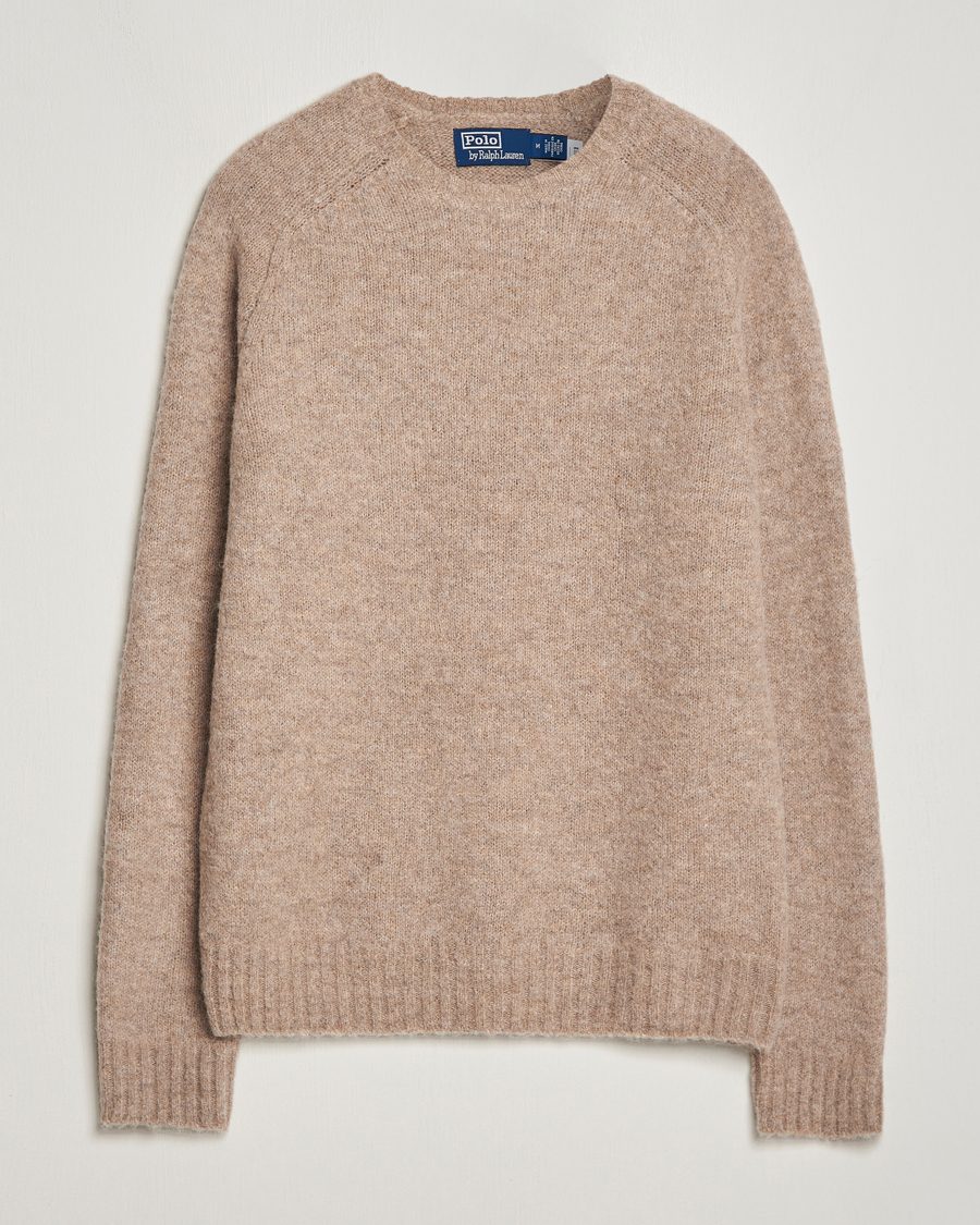 Men | Sweaters & Knitwear | Polo Ralph Lauren | Alpaca Knitted Crew Neck Sweater Oak Brown Heather