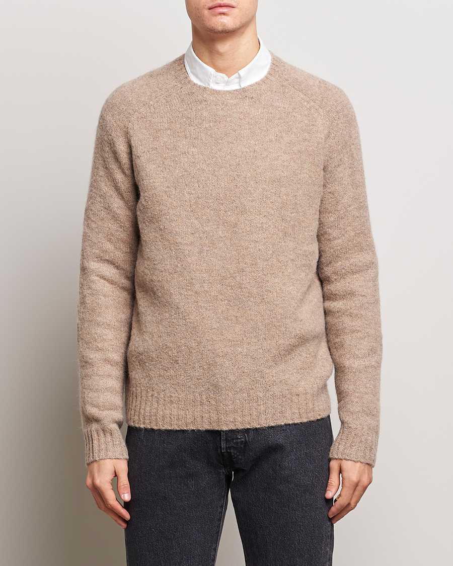 Men | Departments | Polo Ralph Lauren | Alpaca Knitted Crew Neck Sweater Oak Brown Heather