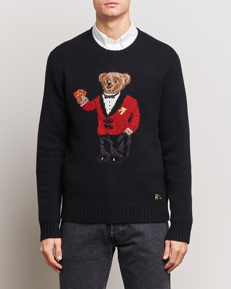 Men |  | Polo Ralph Lauren | Lunar New Year Wool Knitted Bear Sweater Black