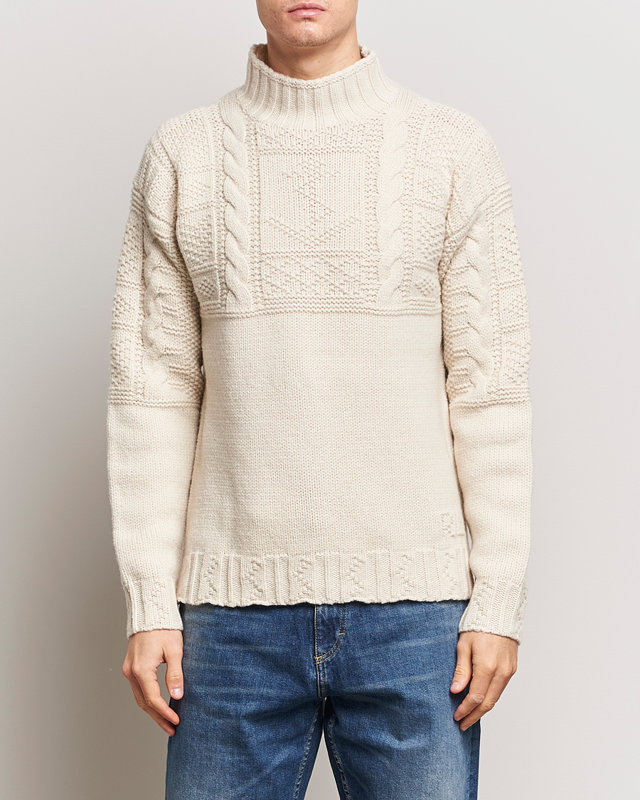 Men | Sweaters & Knitwear | Polo Ralph Lauren | Wool Knitted Aran Rollneck Cream