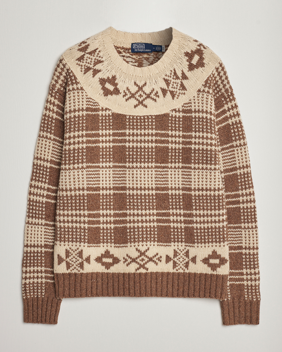 Men | Sweaters & Knitwear | Polo Ralph Lauren | Wool Knitted Crew Neck Sweater Medium Brown