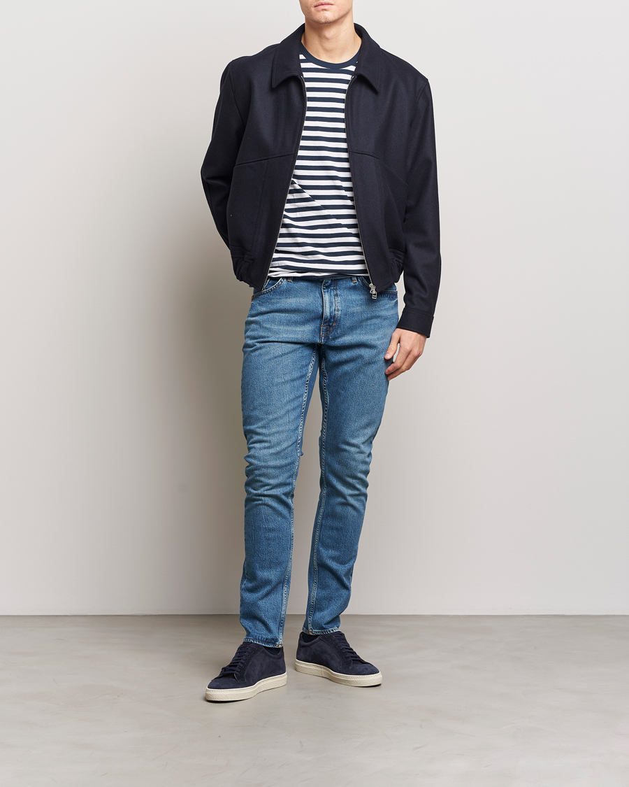 Men | Jeans | Tiger of Sweden | Pistolero Stretch Cotton Jeans Midnight Blue