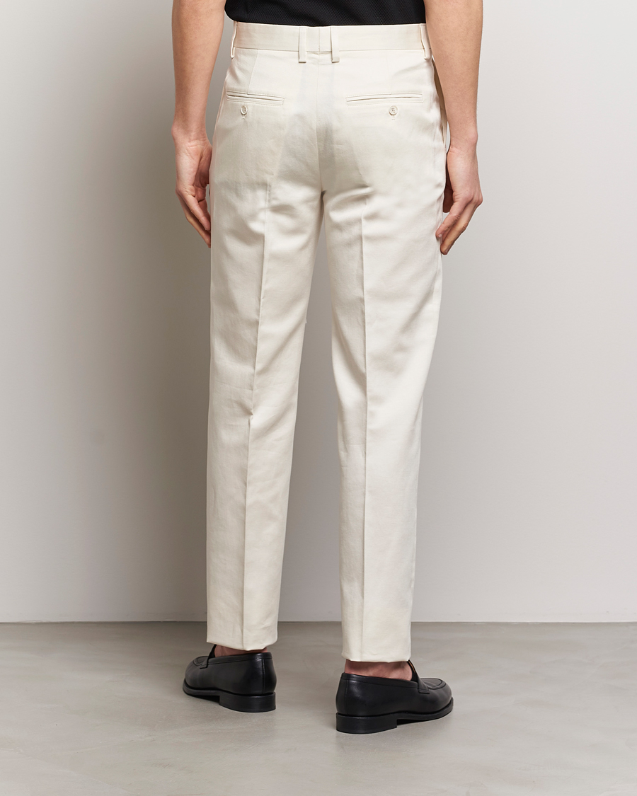 Men | Trousers | Filippa K | Straight Linen Trousers Bone White