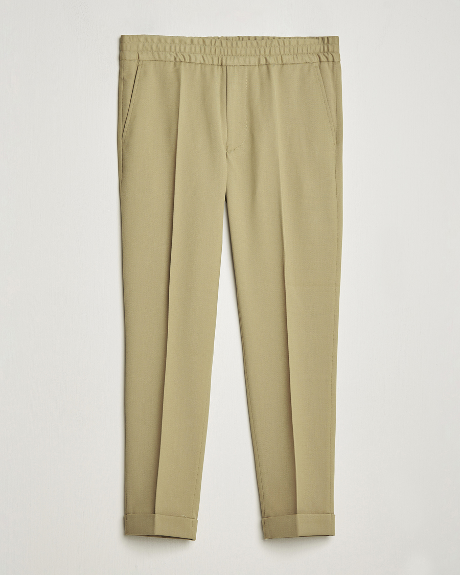 Men | Trousers | Filippa K | Terry Cropped Trousers Sage Melange