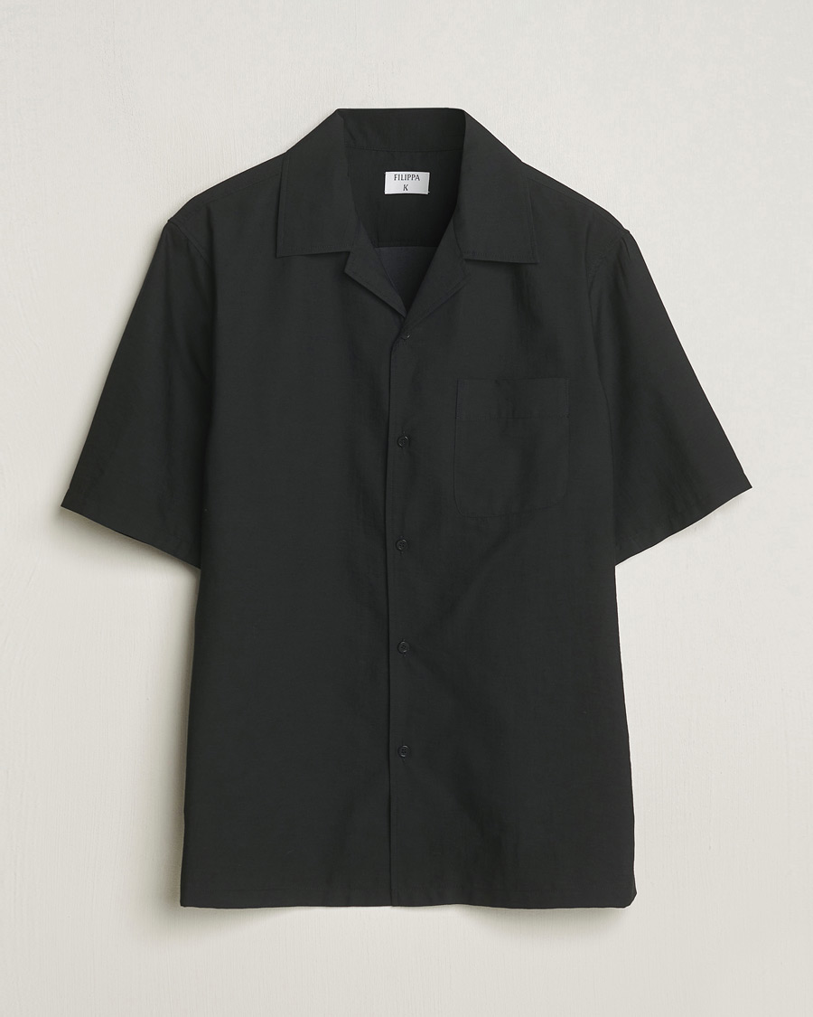 Men | Shirts | Filippa K | Resort Short Sleeve Shirt Black
