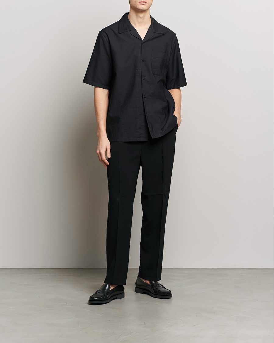 Men | Shirts | Filippa K | Resort Short Sleeve Shirt Black
