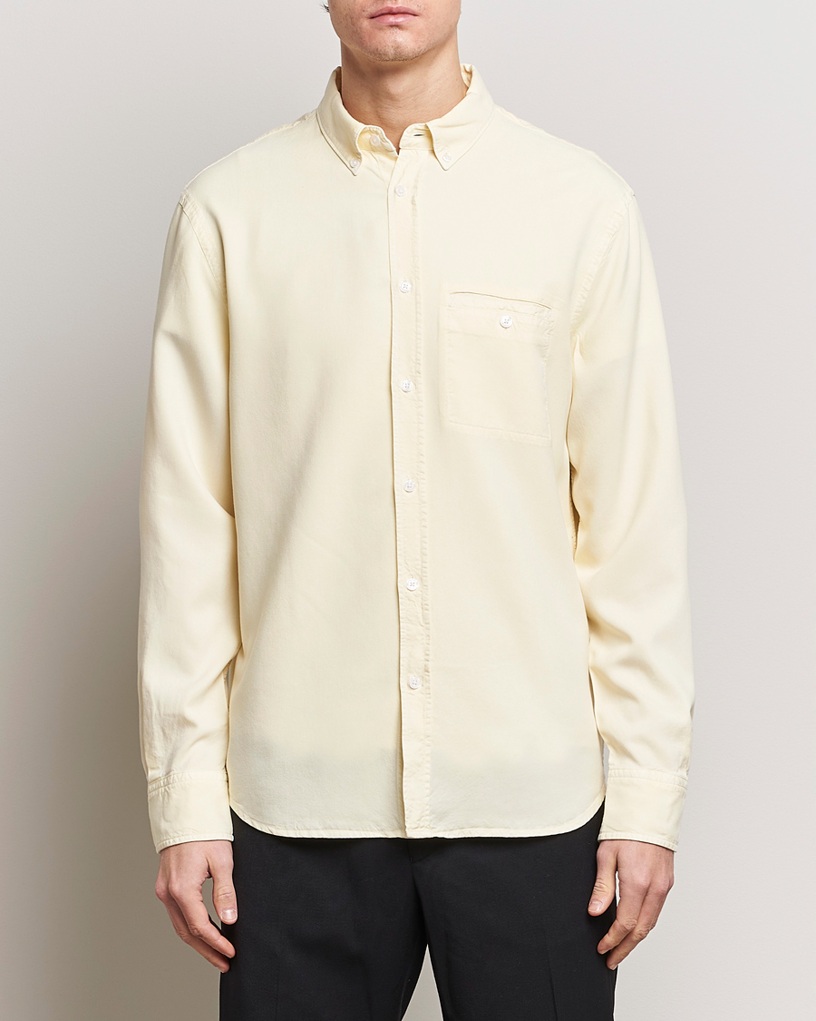 Men | Shirts | Filippa K | Zachary Lyocell Shirt Soft Yellow