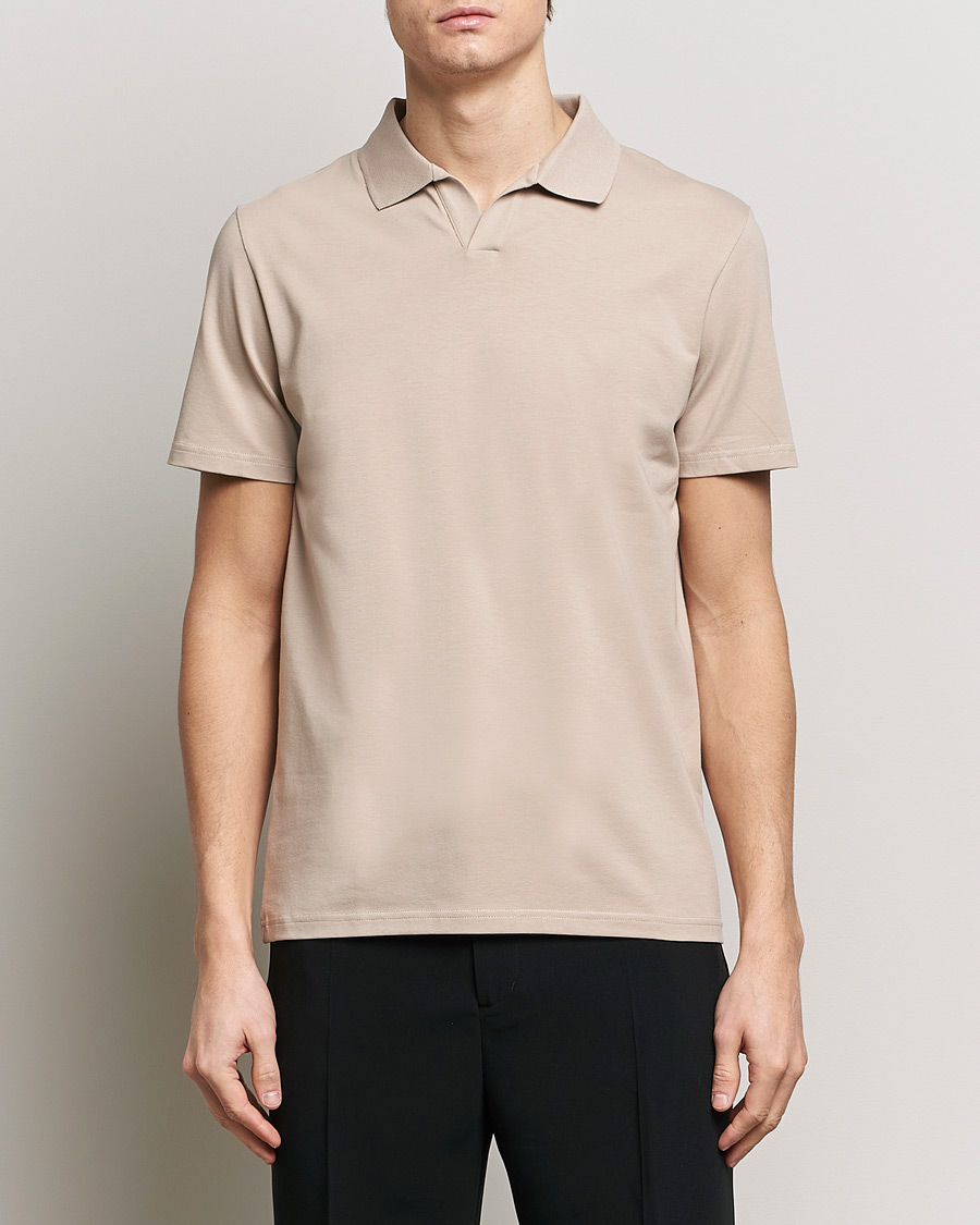Men |  | Filippa K | Soft Lycra Polo T-Shirt Light Taupe
