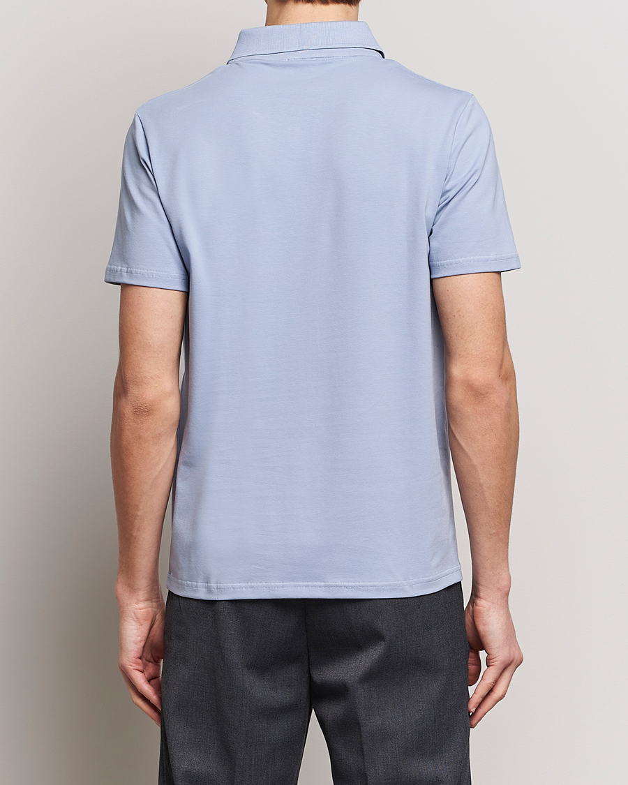 Men | Polo Shirts | Filippa K | Soft Lycra Polo T-Shirt Faded Blue