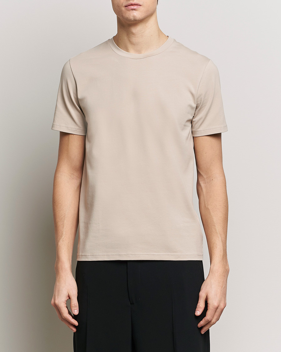 Men |  | Filippa K | Soft Lycra T-Shirt Light Taupe