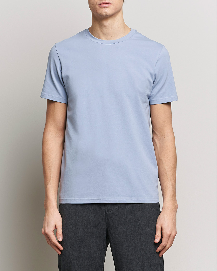 Men | Filippa K | Filippa K | Soft Lycra T-Shirt Faded Blue