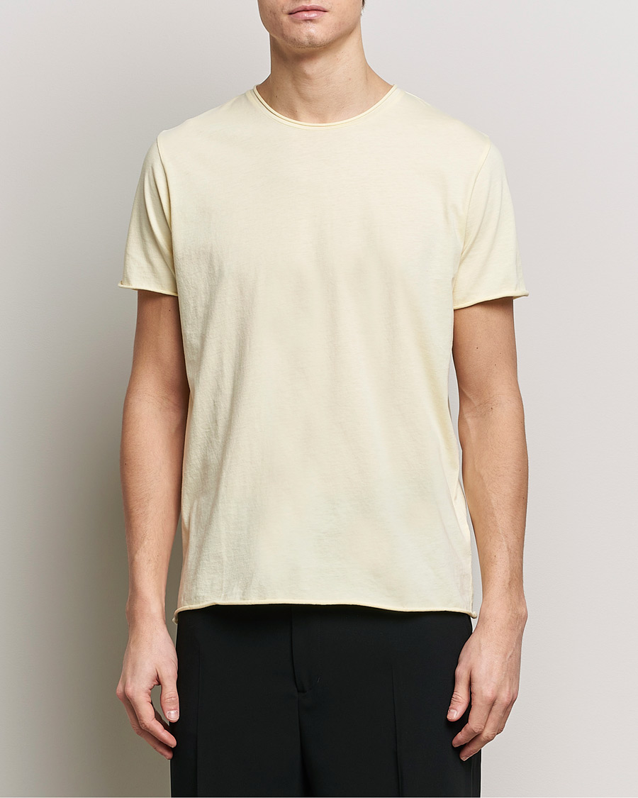 Men |  | Filippa K | Roll Neck Crew Neck T-Shirt Soft Yellow