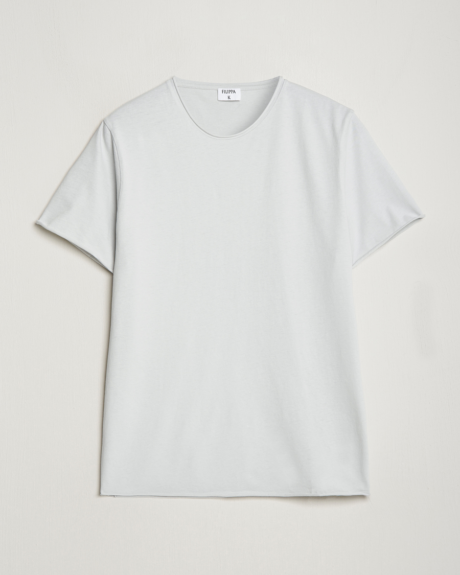 Men | T-Shirts | Filippa K | Roll Neck Crew Neck T-Shirt Light Grey