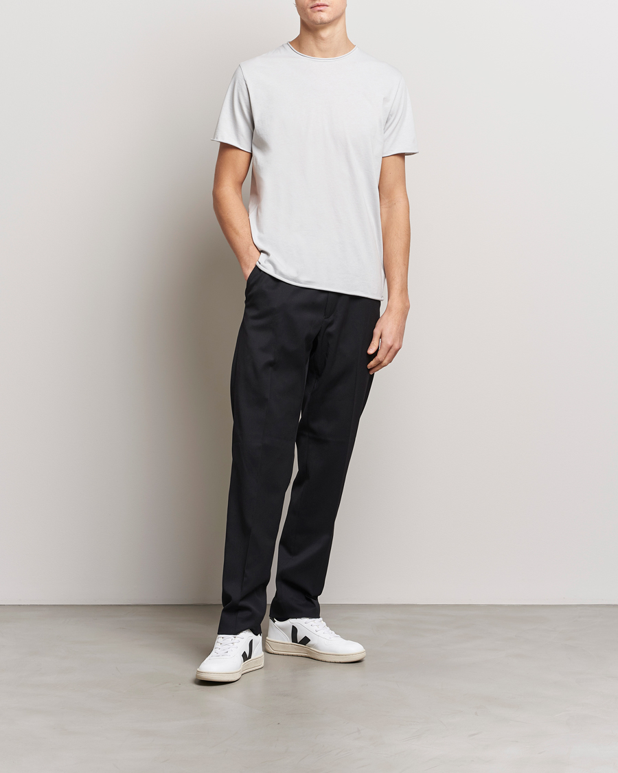 Men | T-Shirts | Filippa K | Roll Neck Crew Neck T-Shirt Light Grey