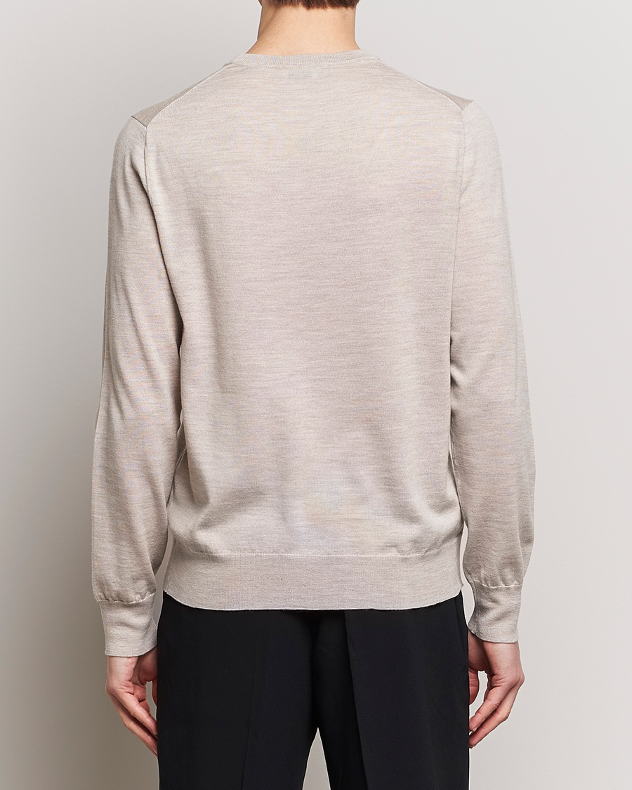 Men | Sweaters & Knitwear | Filippa K | Merino Round Neck Sweater Beige Melange