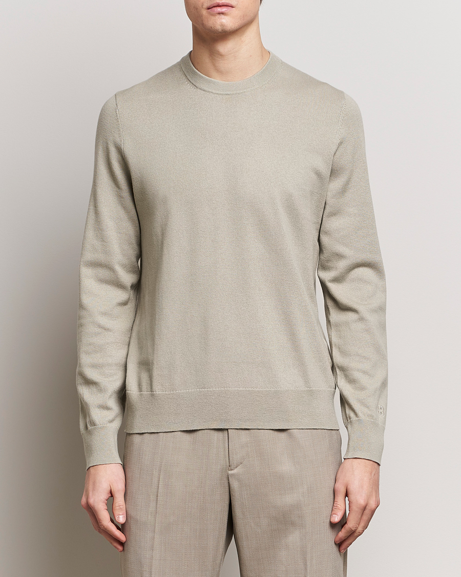 Men |  | Filippa K | Cotton Merino Sweater Light Sage